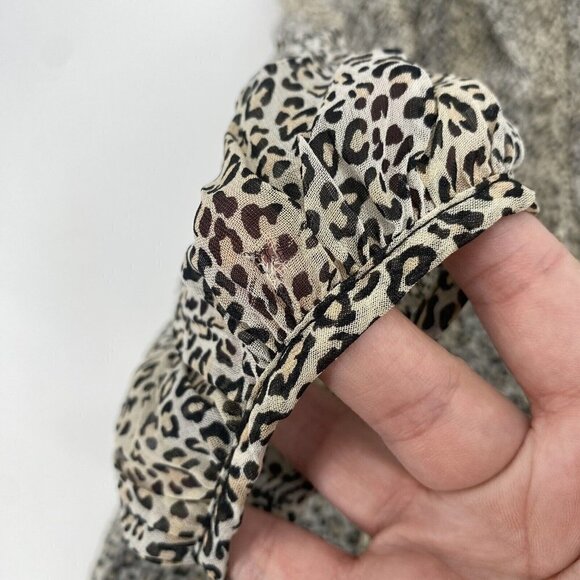 VELVET Graham & Spencer Size XS Sheer Aubrey Leopard Print Dress Long Sleeve - Picture 15 of 15